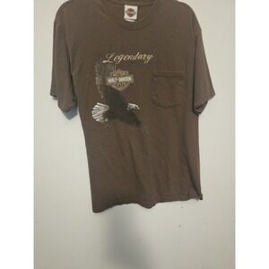 Vintage Harley Davidson‎ Eagle Brown T-shirt Large Biker